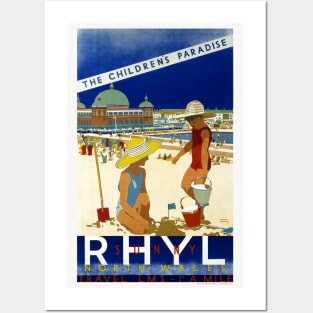 Sunny Rhyl North Wales 1935 Vintage Posters and Art